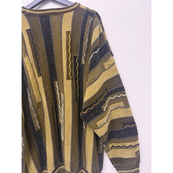 Vintage 90's Men's J. Simon 3XL Coogie Style Earth tone Sweater - Picture 4 of 7
